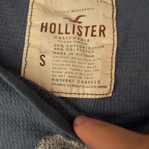 Hollister Slate Blue Knit Top 3/4 sleeve